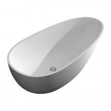 Transolid SML6733-01 - Marisol Grande 67-in L x 33in W x 22in H Resin Stone Freestanding Bathtub with center drain, in Wh