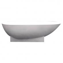 Transolid SSH7236-01 - Shea 72-in L x 36-in W x 20-in H Resin Stone Freestanding Bathtub with center drain, in White