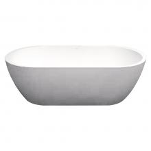 Transolid SSW6331-01 - Sherwood 63-in L x 32-in W x 21-in H Resin Stone Freestanding Bathtub with center drain, in White