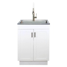 Transolid TCM-2420-WC - TCM-2420-WC 24in All-in-One Laundry/Utility Sink Kit with Magnetic Sink Accessories in White