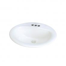 Transolid TL-1554-01 - Akron Vitreous China 20-in Drop-in Lavatory with 4-in CC Faucet Holes