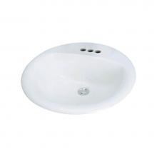 Transolid TL-1564-01 - Preston Vitreous China 20-in Round Drop-in Lavatory with 4-in CC Faucet Holes
