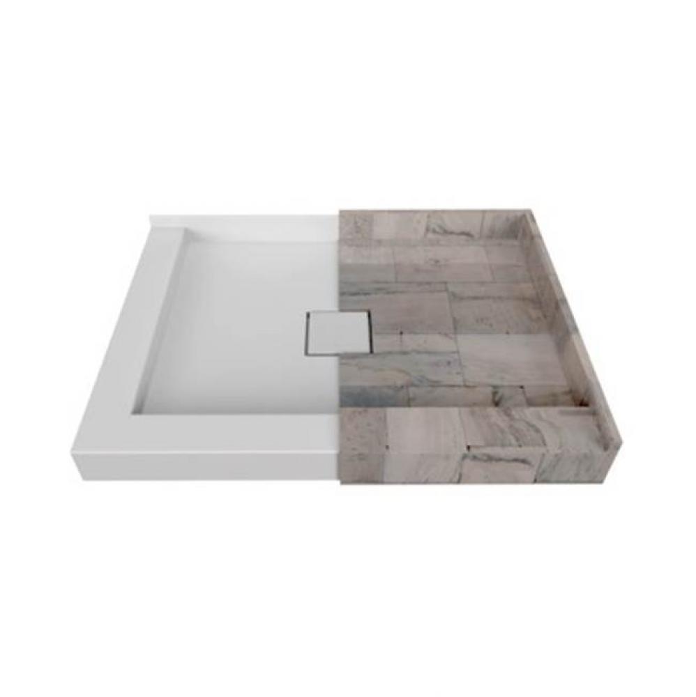 Tile Me Centred Square Double Threshold  Shower