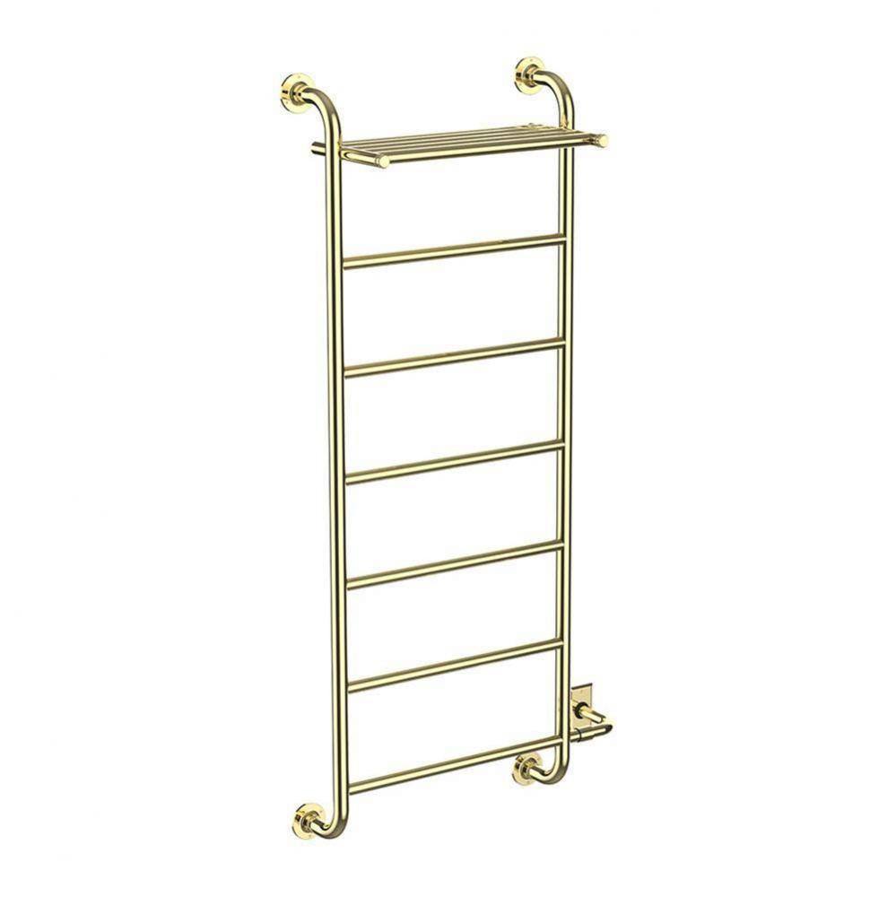 European Classics Custom Towel Dryer With Shelf - Electric Only - Polished Brass