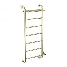 Vogue EUC4 60x24x5 1/2-7BAR WithShelf-Polished Brass - European Classics Custom Towel Dryer With Shelf - Electric Only - Polished Brass