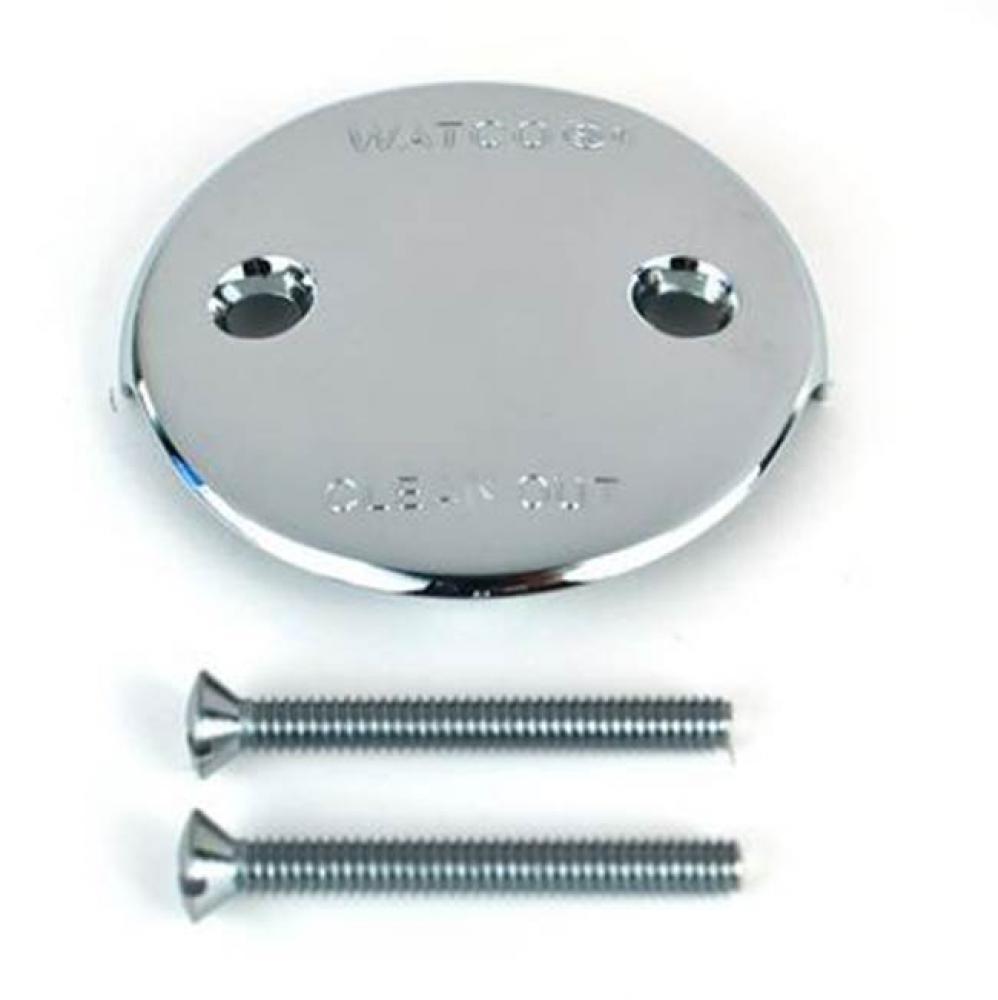 Overflow Plate Kit 2-Hole Overflow Plate Two Screws Chrome Plated