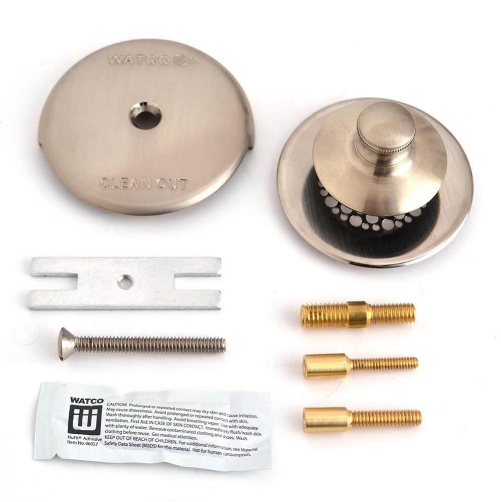 Universal Nufit Push Pull Trim Kit - Silicone Chrome Plated All 3 Threaded Adapter Pins Carded