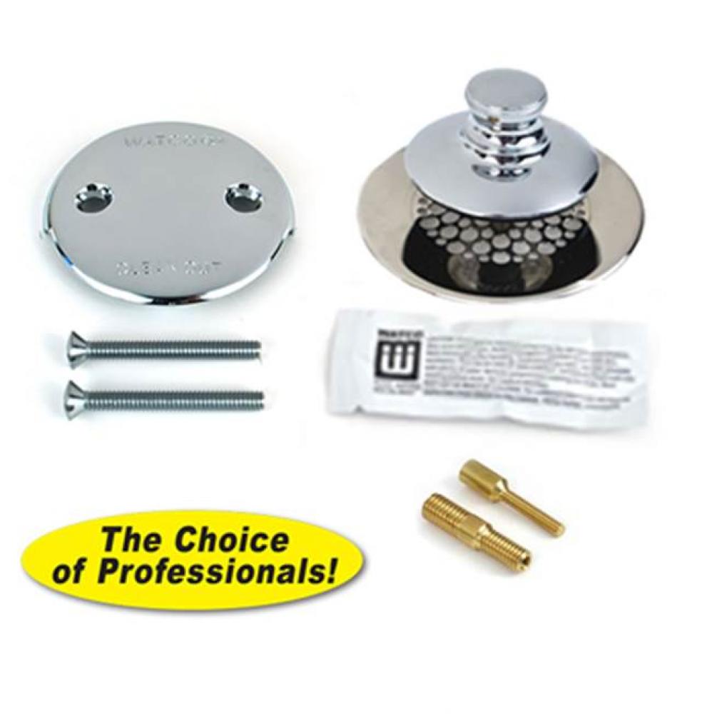 Universal Nufit Push Pull Trim Kit - Silicone Chrome Plated Grid Strainer 2-Hole Faceplate 3/8-5/1