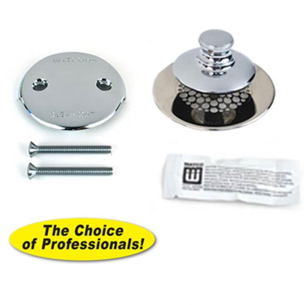 Universal Nufit Push Pull Trim Kit - Silicone Chrome Plated Grid Strainer 2-Hole Faceplate