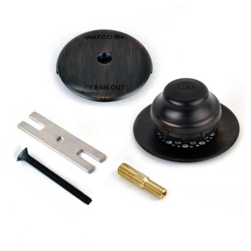 Universal Nufit Foot Actuated Trim Kit - Brs Adapter Pin Rubbed Bronze Grid Strainer