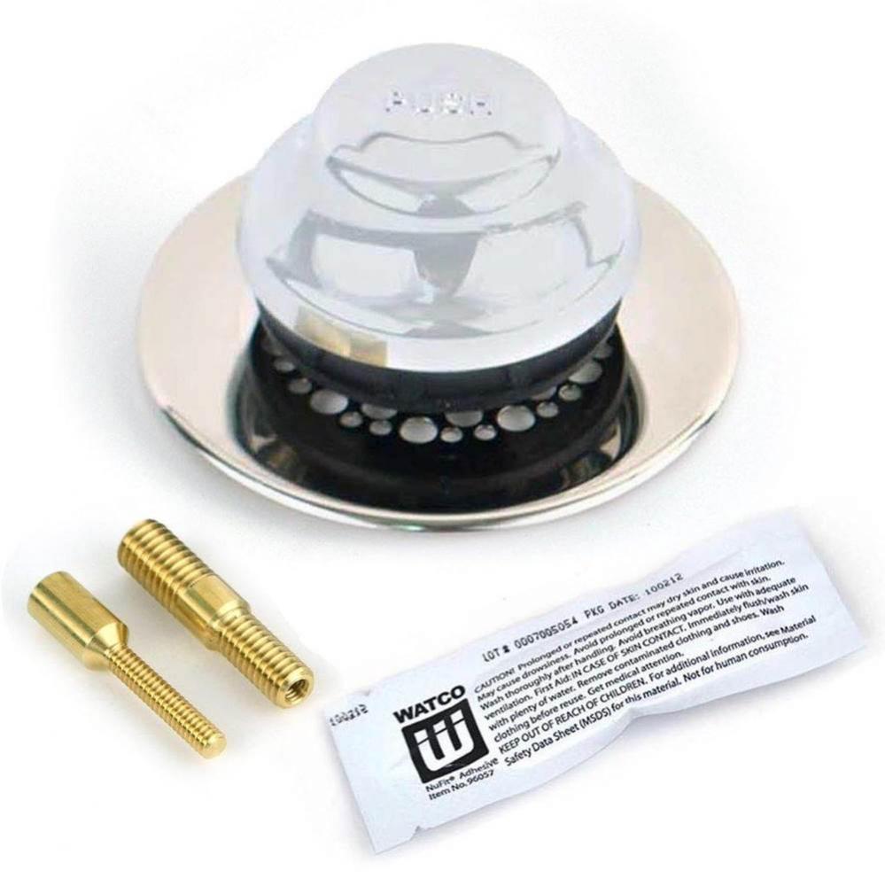 Universal Nufit Fa Tub Closure - Silicone Chrome Plated Grid Strainer 3/8-5/16 And No.10-24 Adapte