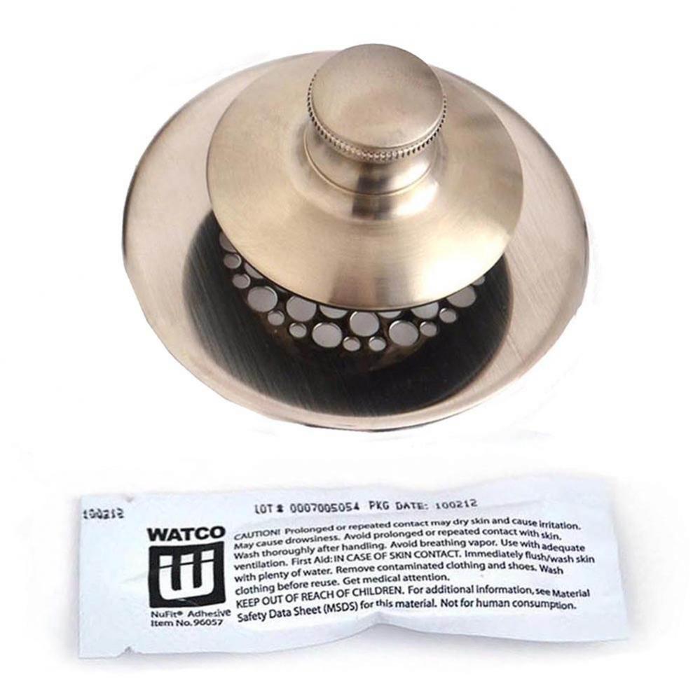 Universal Nufit Pp Tub Closure - Silicone Chrome Plated Grid Strainer Carded