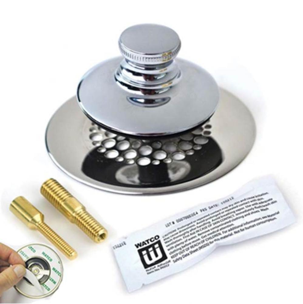 Universal Nufit Pp Tub Closure - Silicone Chrome Plated Grid Strainer 3/8-5/16 And No.10-24 Adapte