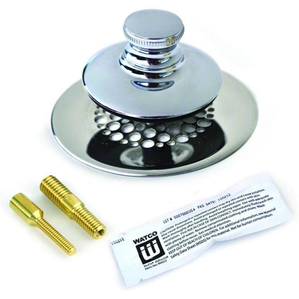 Universal Nufit Pp Tub Closure - Silicone Chrome Plated Grid Strainer 3/8-5/16 And No.10-24 Adapte