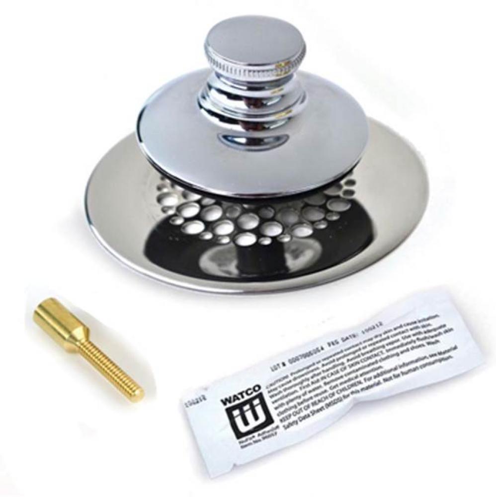 Universal Nufit Pp Tub Closure - Silicone Chrome Plated Grid Strainer 1/4-20 Adapter Pin Brass