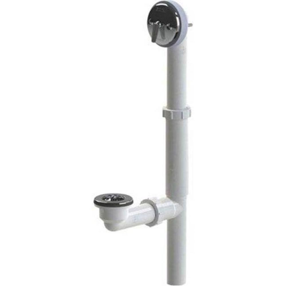 TRIP LEVER Bath Waste, Tubular Plastic PVC, Brushed Nickel