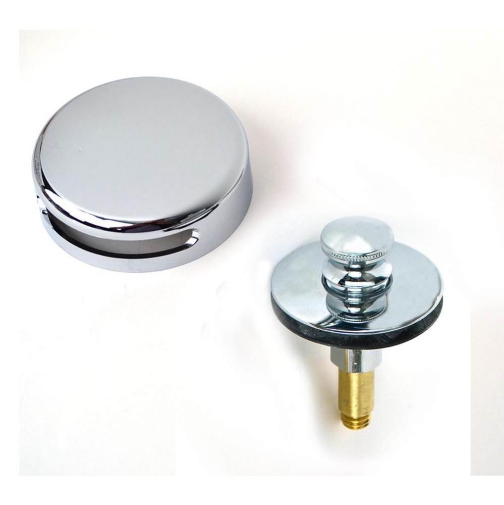 Innovator Lift And Turn Stopper/Snap-On Overflow Plate Chrome Plated