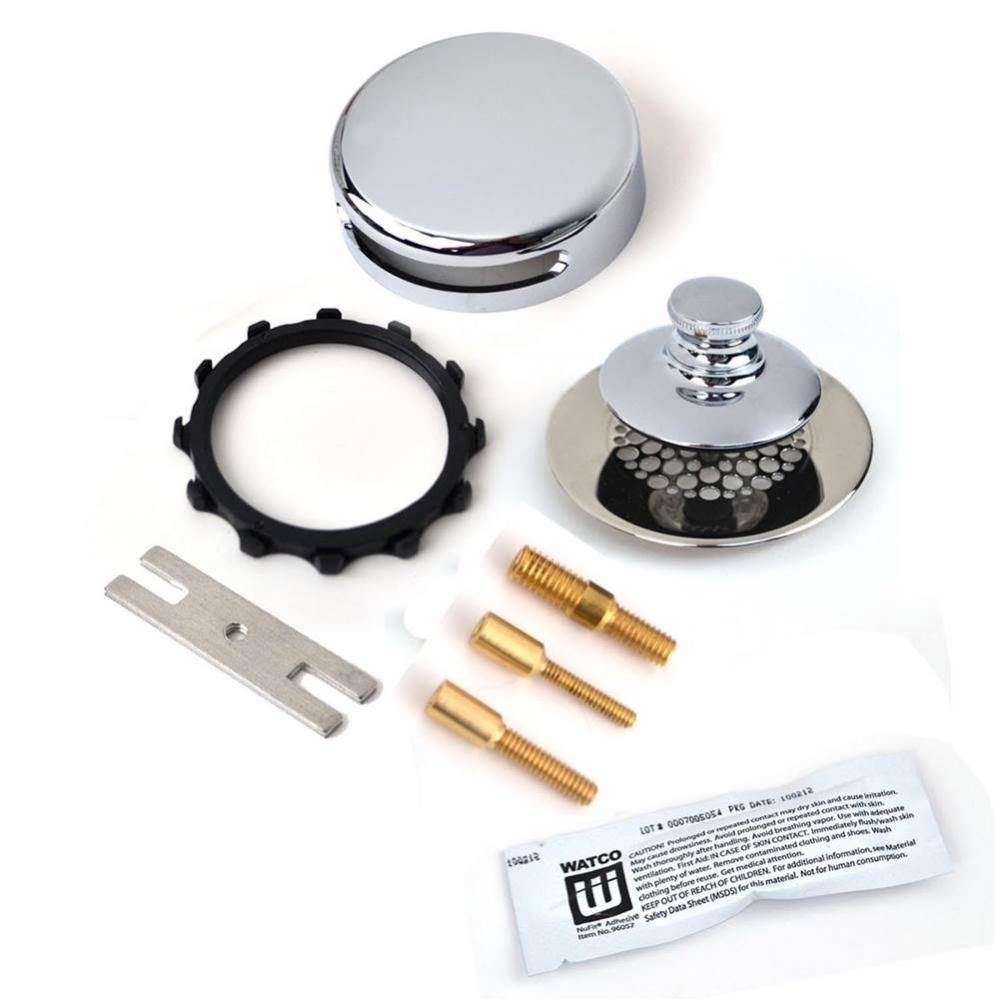 Universal Nufit Innovator Pp Trim Kit - Silicone Chrome Plated Grid Strainer All 3 Threaded Adapte