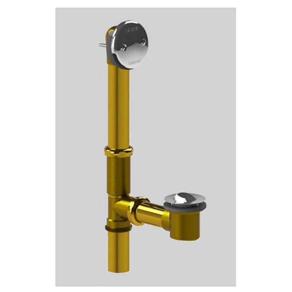 PRESFLO Bath Waste, Tubs to 16-In., 20-GA Brass BRS, Chrome Plated, Brs Stopper Assy (CP only)
