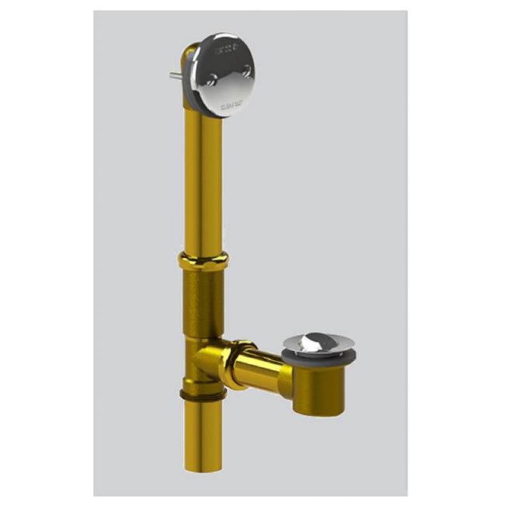 LIFT & TURN Bath Waste, Tubs to 16-In., 20-GA Brass BRS, Chrome Plated, Brs Stopper Assy (CP o