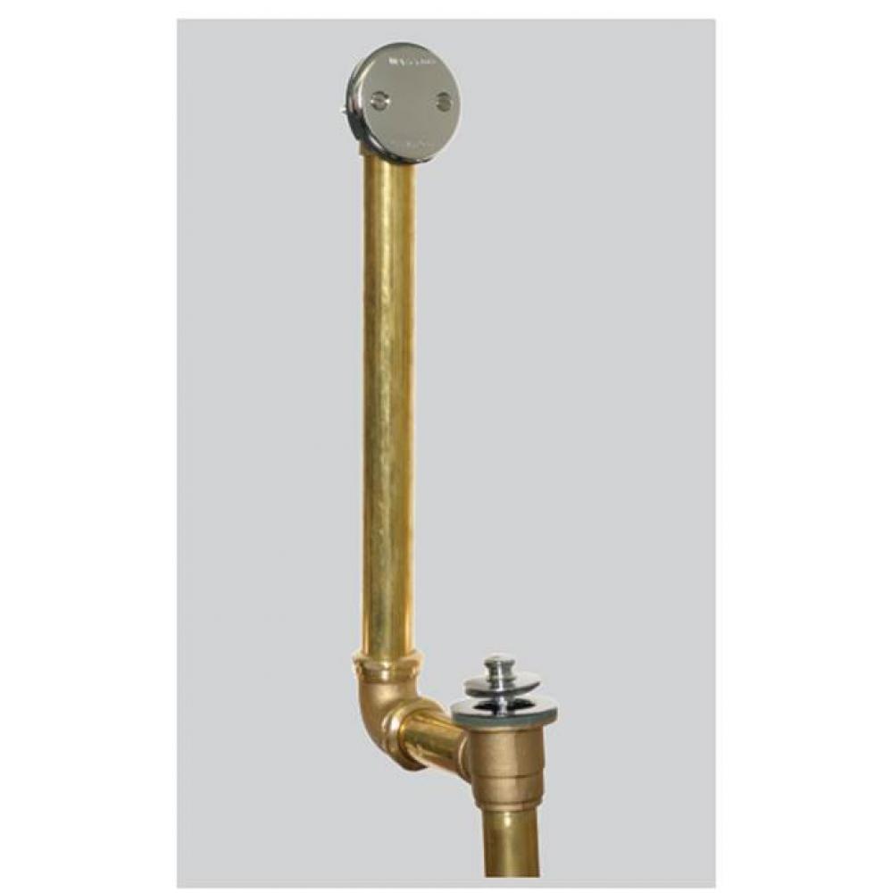 Lift And Turn Direct Drain 2-Hole Bath Waste 17G Brass Brs Chrome Plated 6 In Extension 4-In. Drai