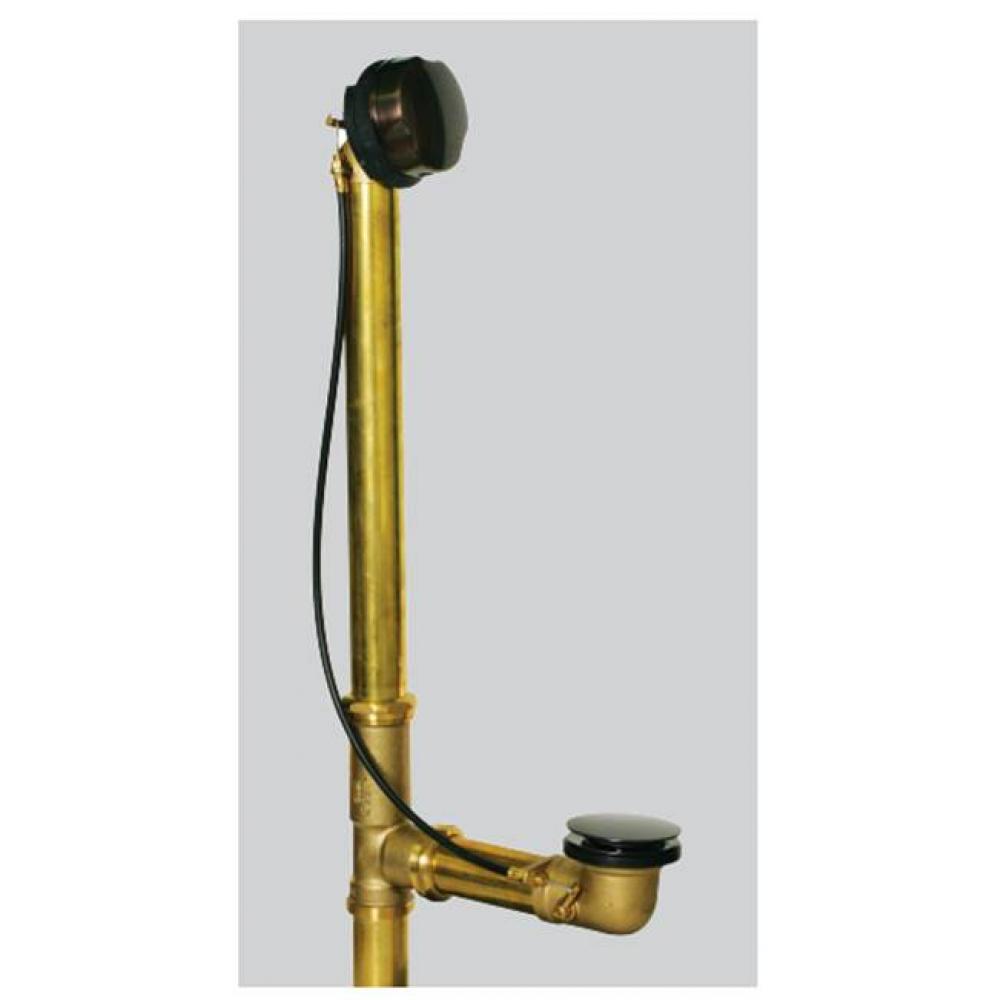 Cable Activated Bath Waste - Tubs To 24-In - 20G Brass Brs Chrome Plated 8-In. Drain Extension
