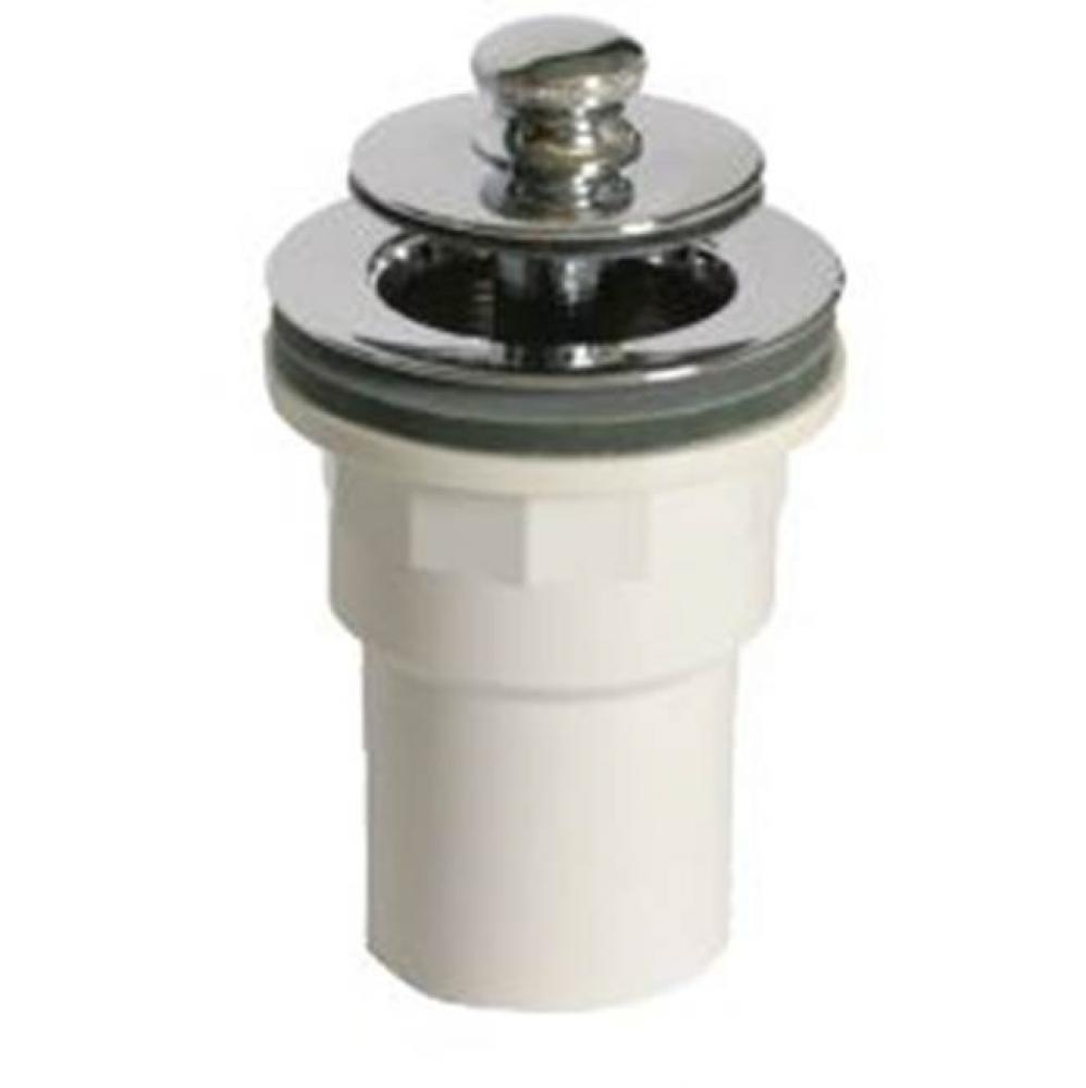 PRESFLO Tub Closure w/Spigot Adapter, Sch 40 PVC PVC, Chrome Plated, Brs Stopper Assy (CP only)