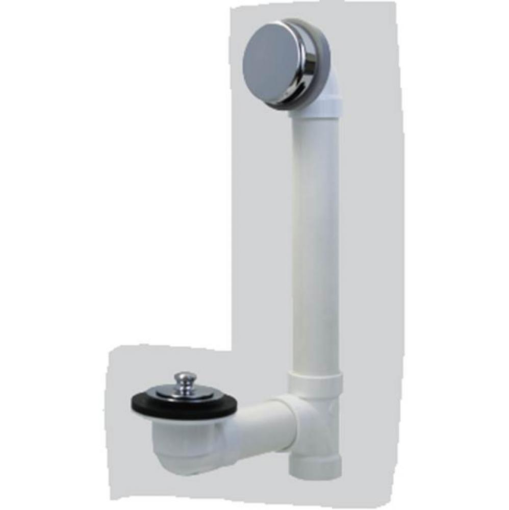 Innovator PRESFLO Bath Waste, Tubs to 16-in., Sch 40 PVC, Chrome Plated, Brs Stopper Assy (CP only