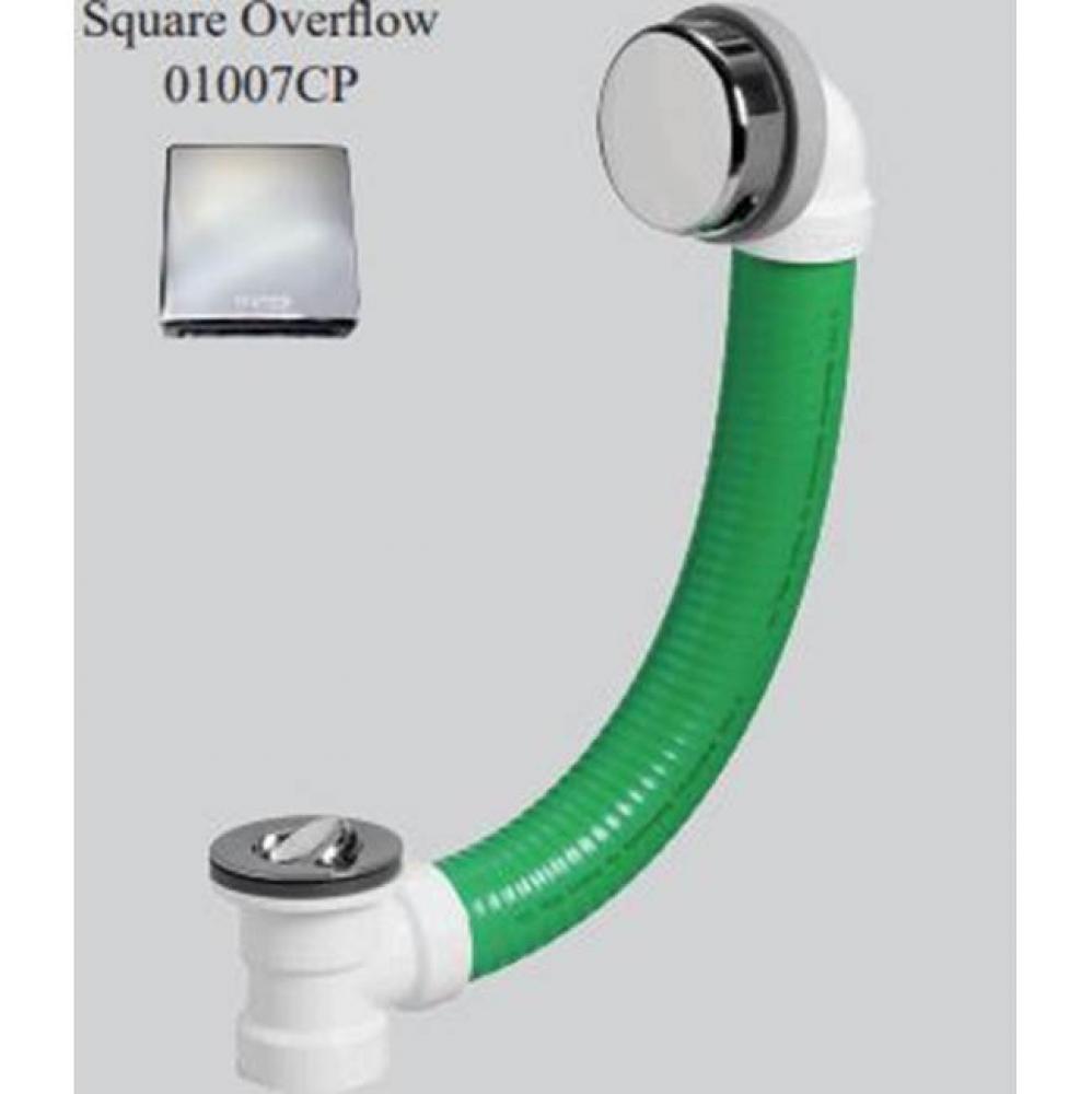 Watcoflex Push Pull 21.0-In. Flexible Tubing Sch 40 Abs Chrome Plated