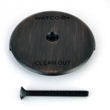 Watco Manufacturing 18001-BZ-C - Overflow Plate Kit 1-Hole Faceplate One Screw Rubbed Bronze Carded