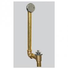 Watco Manufacturing 512-PP-BRS-CP-EX9-D8 - Push Pull Direct Drain 2-Hole Bath Waste 17G Brass Brs Chrome Plated 9 In Extension 8-In. Drain Ex