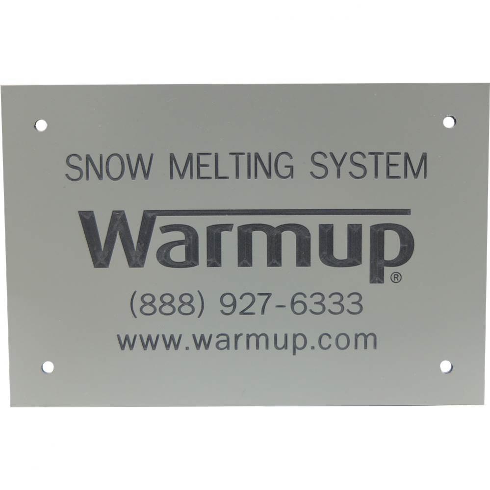 Branded Name Plate for use with Warmup Snow Melt Heater installations (NEC426-13)
