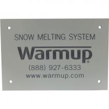 Warmup NAMEPLATE-4X6 - Branded Name Plate for use with Warmup Snow Melt Heater installations (NEC426-13)