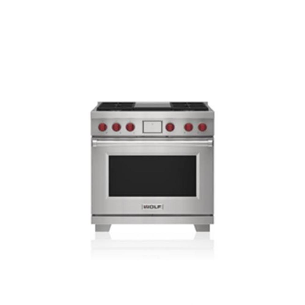 36' Dual Fuel Range - 4 Burners And Infrared Griddle - NG