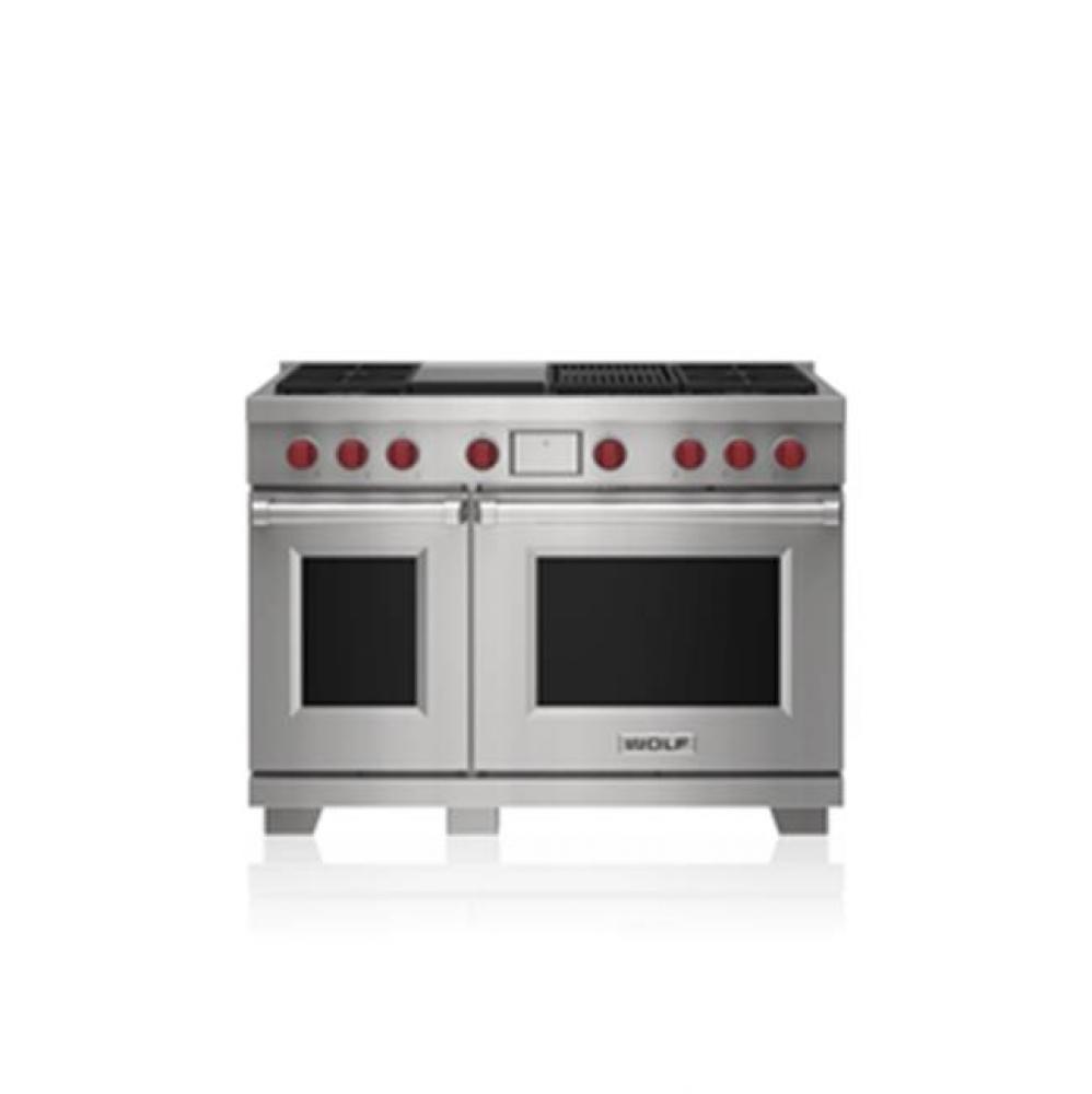 48' Dual Fuel Range - 4 Burners, Infrared Charbroiler And Infrared Griddle - LP