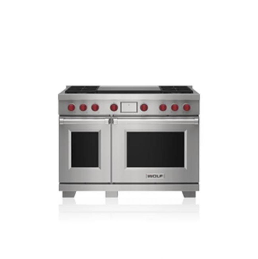 48' Dual Fuel Range - 4 Burners And Infrared Dual Griddle - NG