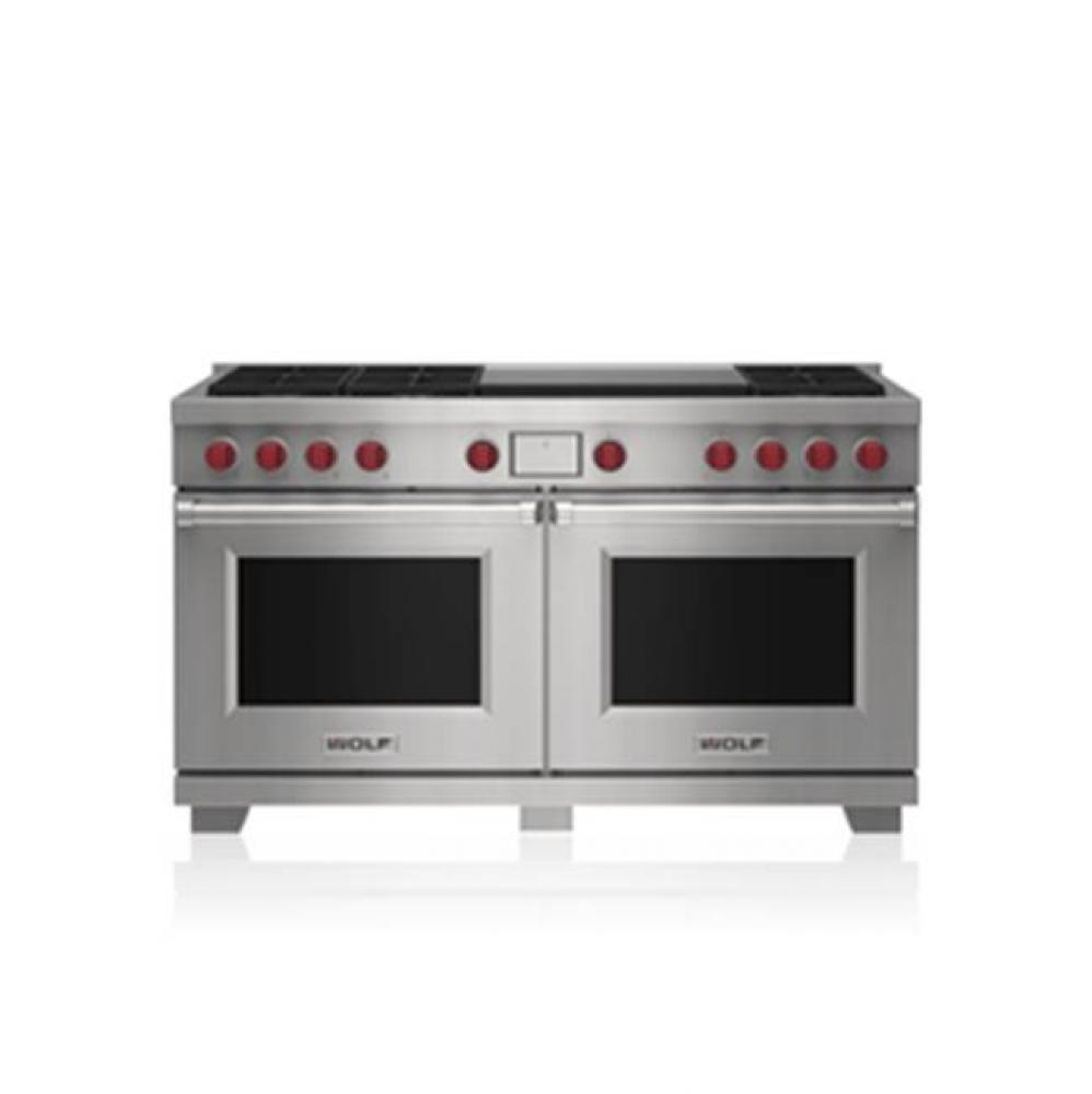 60' Dual Fuel Range - 6 Burners And Infrared Dual Griddle - NG