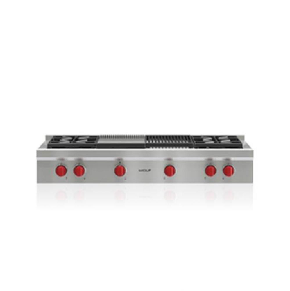 48'' Sealed Burner Rangetop, 4 Burner, Char & Griddle, Lp