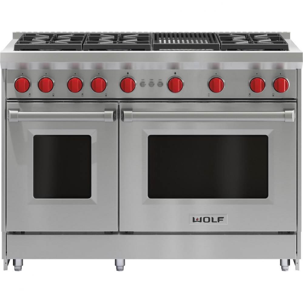 48'' Gas Range, 6 Burner, Charbroiler, Ng