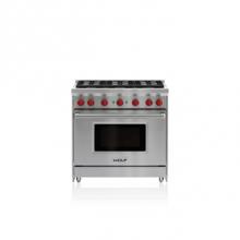 Wolf GR366-LP - 36'' Gas Range, 6 Burner, Lp