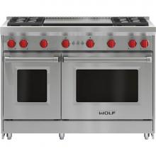 Wolf GR484DG - 48'' Gas Range, 4 Burner, Double Griddle, Ng