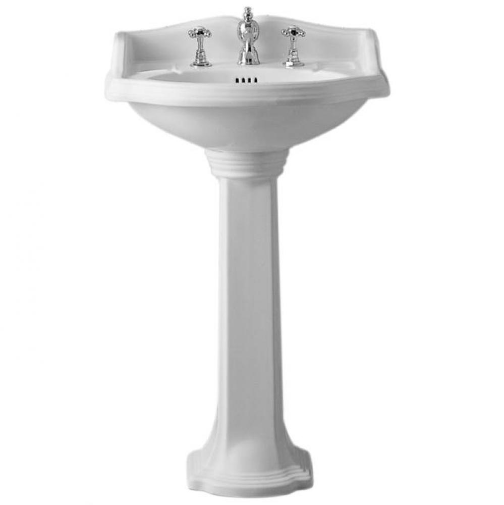 Traditional Pedestal with an Integrated small oval bowl, widespread Faucet Drilling,Backsplash, Du