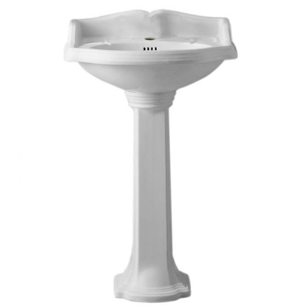 Traditional Pedestal with an Integrated small oval bowl, Single Hole Faucet Drilling,Backsplash, D
