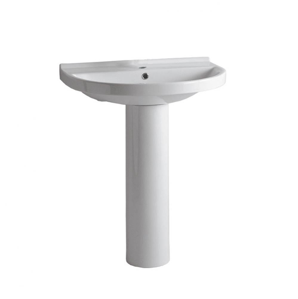 Isabella Collection U-Shaped, Tubular Pedestal Sink with Single Hole Faucet Driliing