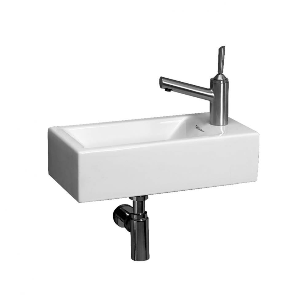 Isabella Collection Small Wall Mount Basin with Center Drain