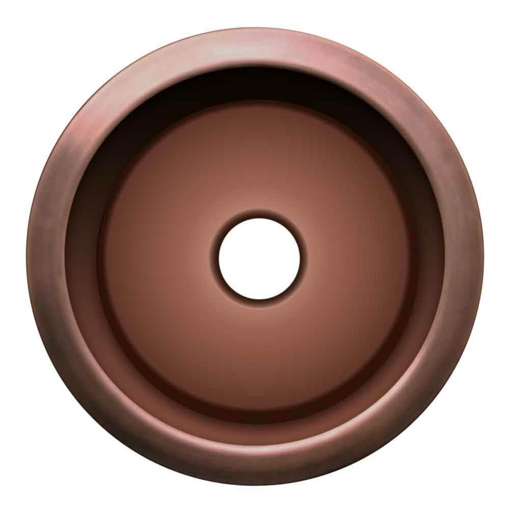 Copperhaus Large Round Drop-in/Undermount Prep Sink with a Smooth Texture