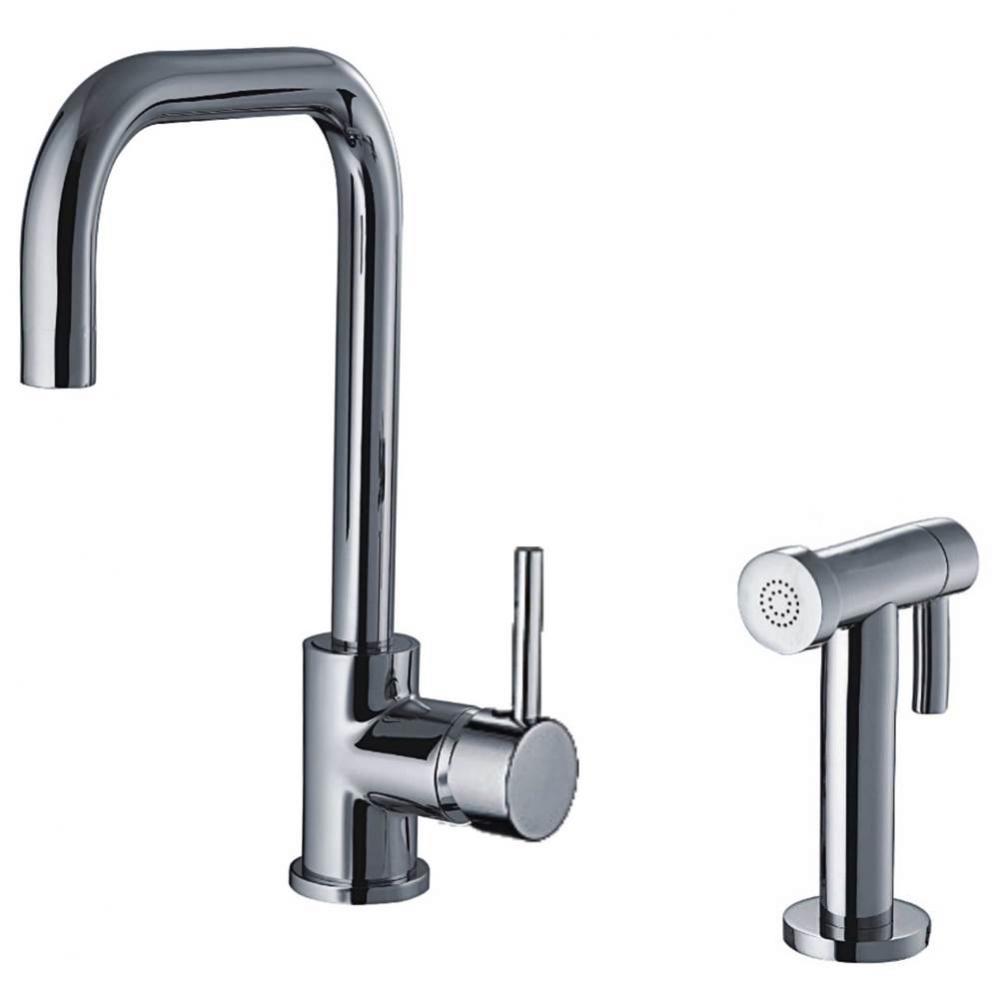 Jem Collection Single Hole/Single Lever Handle Faucet with Swivel Spout and a Solid Brass Side Spr