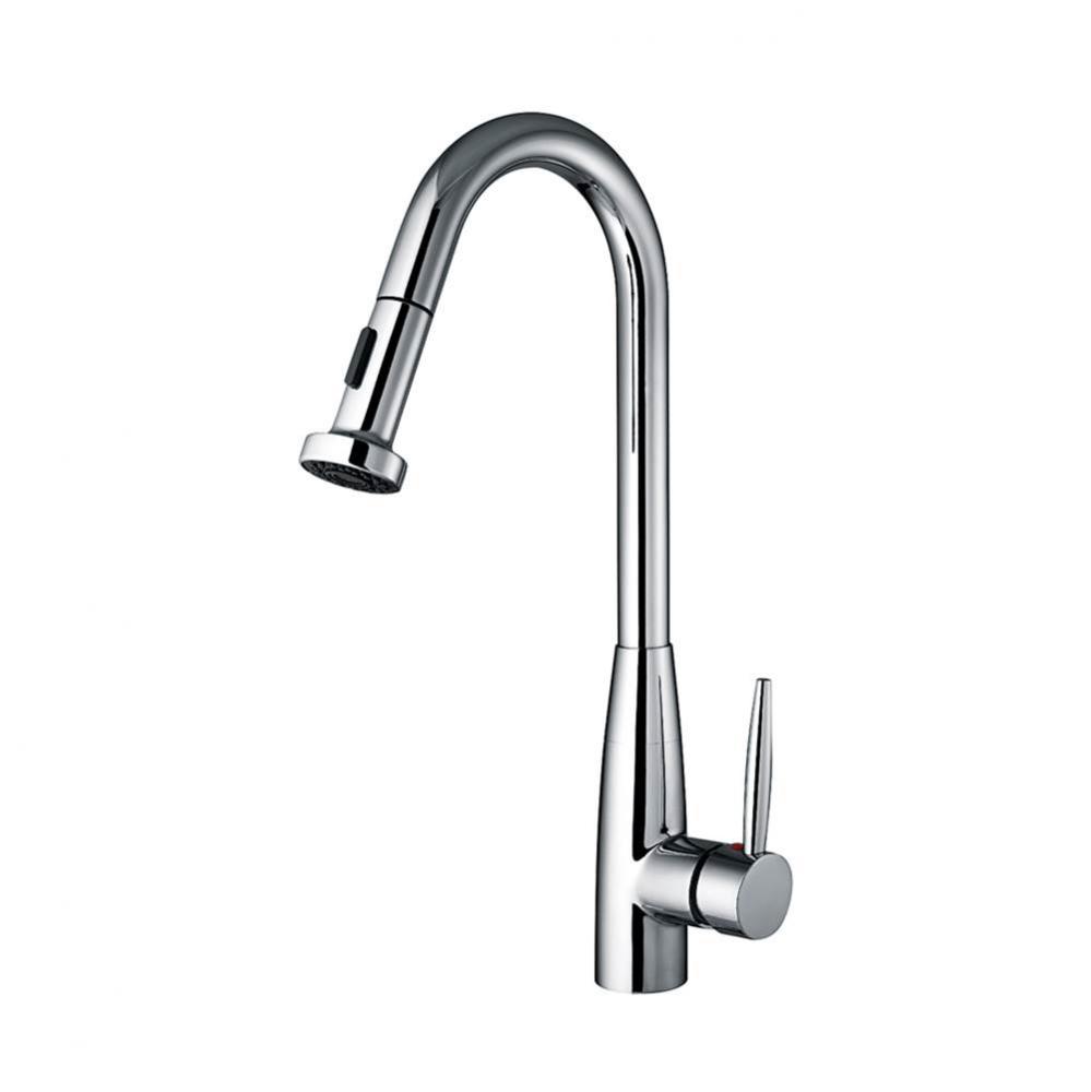 Jem Collectin Single Hole/Single Lever Handle Faucet with a Gooseneck Swivel Spout and Pull-Down S