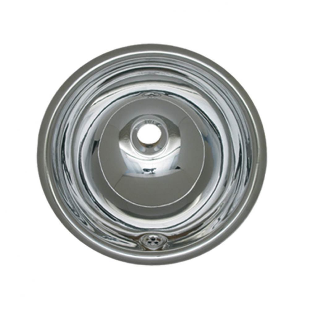 Decorative Smooth Round Drop-in Basin with Overflow and a 1 1/4'' Center Drain