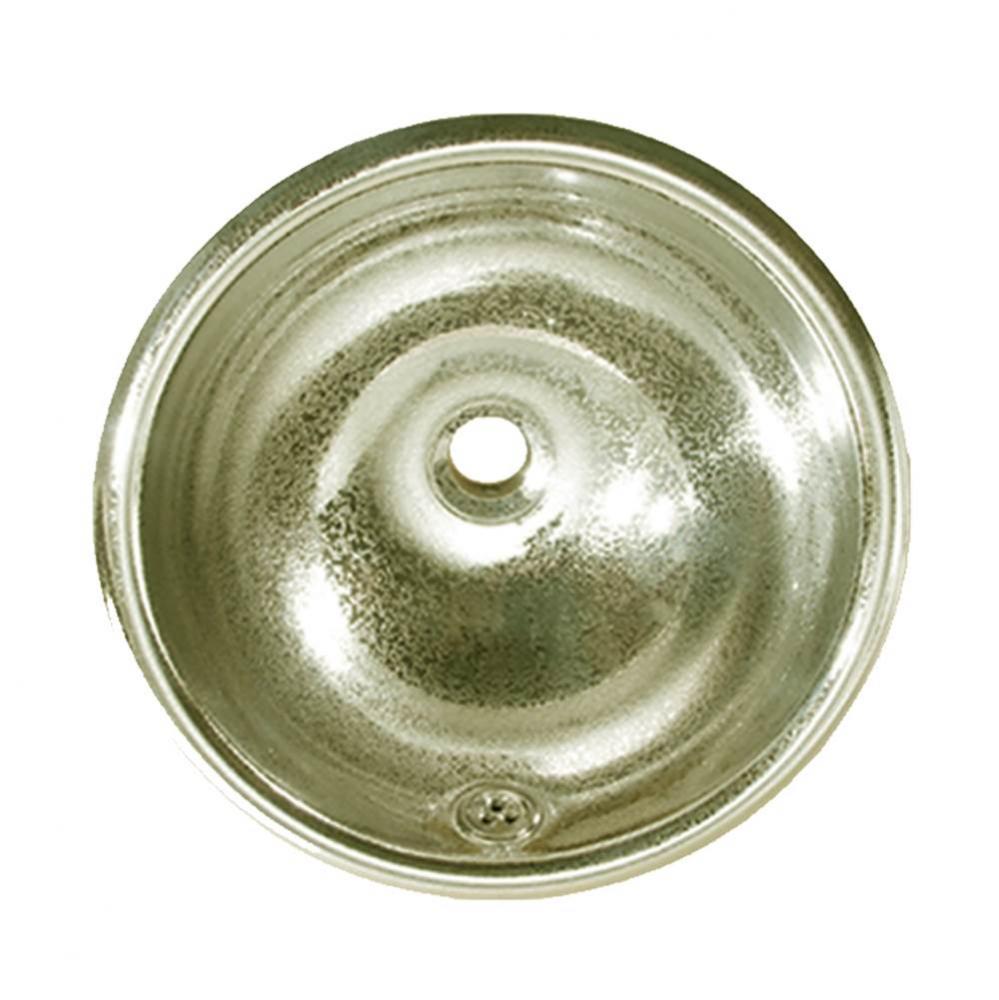 Decorative Round Crackle Textured Drop-in Basin with Overflow and 1 1/4'' Center Drain